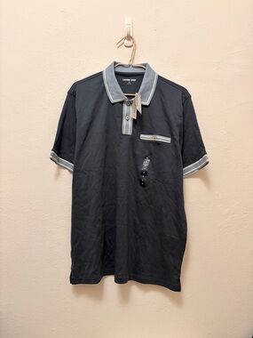 Lands' End Men's Supima Cotton Polo with Light Blue Trim